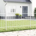 Clôture de jardin  avec un sommet en flèche blanc 11,9 x 0,8 m en acier