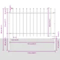 Clôture de jardin  avec un sommet en flèche blanc 11,9 x 0,8 m en acier