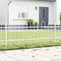 Clôture de jardin  avec sommet en hoop blanc 5,1x0,6 m en acier