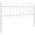 Clôture de jardin  avec sommet en hoop blanc 5,1x0,6 m en acier