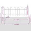 Clôture de jardin  avec sommet en hoop blanc 5,1x0,6 m en acier