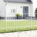 Clôture de jardin  avec un dessus arrondi, blanche, 1,7x1 m, en acier