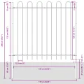 Clôture de jardin  avec arc Blanc 1,7x1,5 m Acier