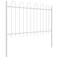 Clôture de jardin  avec sommet en arc Blanc 13,6x1,2 m en acier