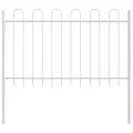 Clôture de jardin  avec sommet en arc Blanc 13,6x1,2 m en acier