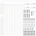 Clôture de jardin  avec sommet en fer de lance Blanc 5,1x1,2 m Acier