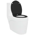 Siège de toilette à libération rapide avec fermeture douce en durosthène noir