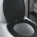 Siège de toilette à libération rapide avec fermeture douce en durosthène noir
