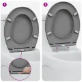 Toilette à libération rapide  avec fermeture douce Duroplast Grise