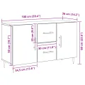 Buffet  en Chêne Noir 100x36x60 cm en Bois d'Ingénierie