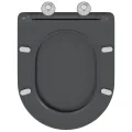 Siège de toilette à fermeture rapide  avec chute douce en duroplast anthracite