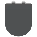 Siège de toilette à fermeture rapide  avec chute douce en duroplast anthracite