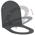 Siège de toilette à fermeture rapide  avec chute douce en duroplast anthracite