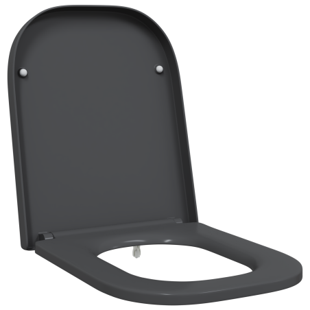 Siège de toilettes à libération rapide avec système de fermeture douce en duroplast anthracite