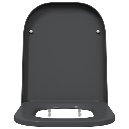 Siège de toilettes à libération rapide avec système de fermeture douce en duroplast anthracite
