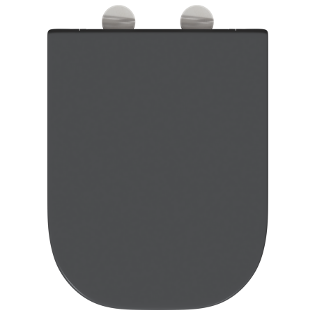Siège de toilettes à libération rapide avec système de fermeture douce en duroplast anthracite