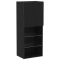Meuble TV  avec éclairage LED Chêne noir 40,5x30x102 cm