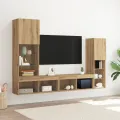 Meuble TV  avec lumières LED Chêne artisan 40.5x30x102 cm