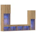 Meuble TV  avec lumières LED Chêne artisan 40.5x30x102 cm