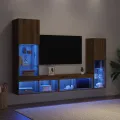Meuble TV  avec lumières LED Chêne artisan 40.5x30x102 cm