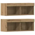 Meuble TV  avec lumières LED Chêne artisan 40.5x30x102 cm
