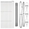 Ensemble de Poteaux de Clôture de 25 m Set de 2 Acier Galvanisé