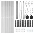 Ensemble de Poteaux de Clôture de 25 m Set de 2 Acier Galvanisé