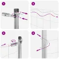 Ensemble de Poteaux de Clôture de 25 m Set de 2 Acier Galvanisé