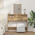 Table de maquillage  avec des tiroirs en chêne artisanal 100x41x140 cm