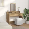 Table de maquillage  avec des tiroirs en chêne artisanal 100x41x140 cm