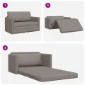 Canapé Lit Sol 2-en-1 Taupe 124x71x78 cm Tissu