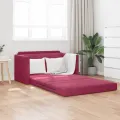 Canapé Lit au Sol 2-en-1 Rouge Vin 124x204x61 cm Velours
