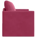 Canapé Lit au Sol 2-en-1 Rouge Vin 124x204x61 cm Velours