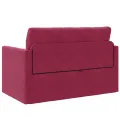 Canapé Lit au Sol 2-en-1 Rouge Vin 124x204x61 cm Velours