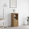Buffet  avec lumières LED Chêne artisanal 41x37x100 cm