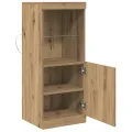 Buffet  avec lumières LED Chêne artisanal 41x37x100 cm