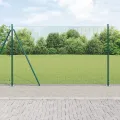 Clôture en fil soudé avec 13 poteaux verts à rebord 1,5x25 m en acier