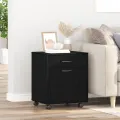 Cabinet roulant  en chêne noir 45x38x54 cm en bois d'ingénierie