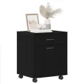 Cabinet roulant  en chêne noir 45x38x54 cm en bois d'ingénierie