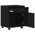 Cabinet roulant  en chêne noir 45x38x54 cm en bois d'ingénierie