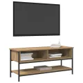 Meuble TV  en chêne artisan 100x35x45 cm en bois d'ingénierie et acier