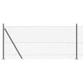 Clôture en Maillon de Chaîne Set de 2 Gris Acier, PVC 25 x 1 m