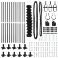 Clôture en Maillon de Chaîne Set de 2 Gris Acier, PVC 25 x 1 m