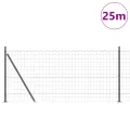 Clôture Euro Ensemble de 2 Gris Métal 25 x 1 m Clôture Euro