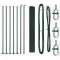 Ensemble de poteaux de clôture Pack de 2 Vert Métal Durable