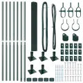Ensemble de poteaux de clôture Pack de 2 Vert Métal Durable