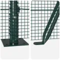 Ensemble de poteaux de clôture Pack de 2 Vert Métal Durable