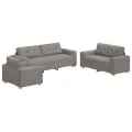 Canapé 3 places avec coussins en tissu taupe