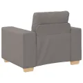 Canapé 3 places avec coussins en tissu taupe