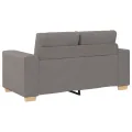 Canapé 3 places avec coussins en tissu taupe